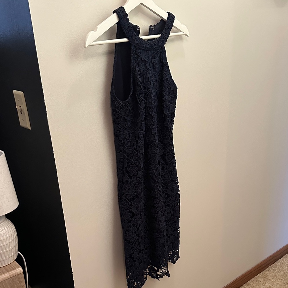 Lulu's Navy Lace Midi Dress